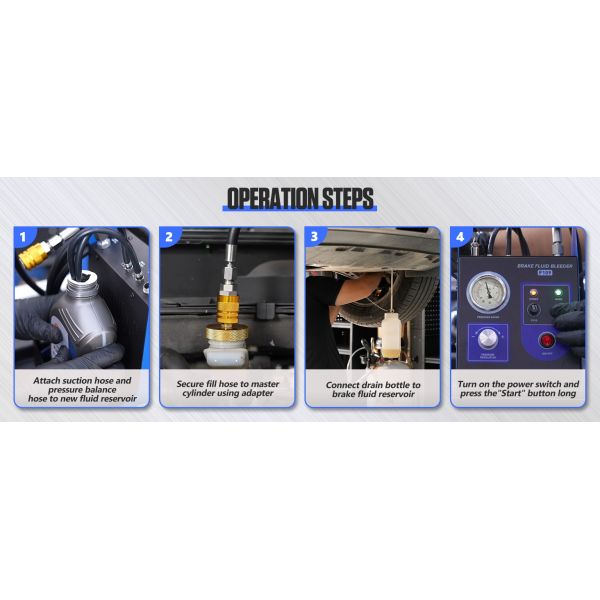 Metal Construction Farizon G Brake Bleeder Kit 110V Adjustable Pressure 0.7-2.5 Bar