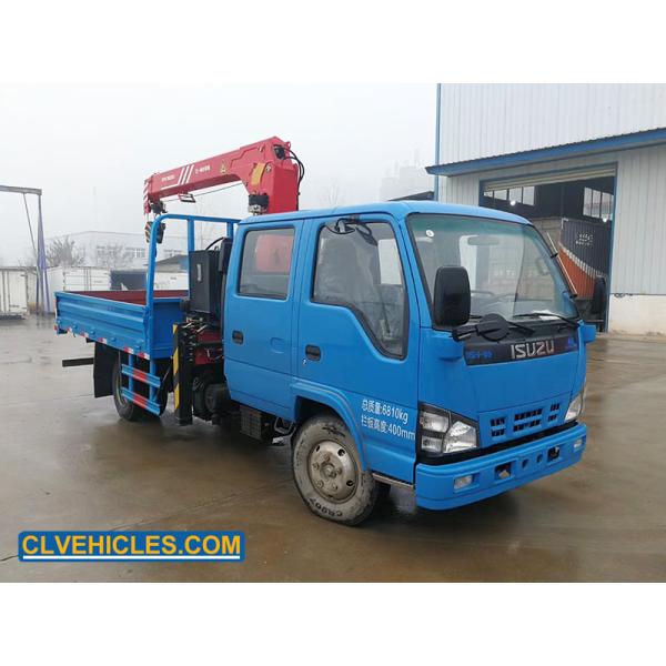 Crew Cabin 600P ISUZU Truck Mounted Crane 4X2 12m Height Lifter Machinery