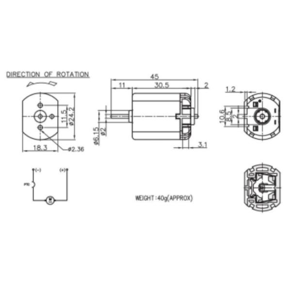 KG-280S-15265 Dc Brush Motor 24V 14000RPM 0.1A