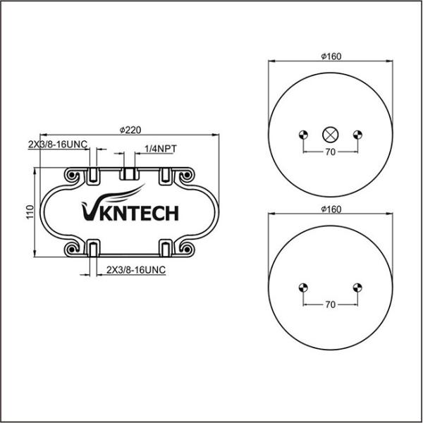 VKNTECH Single Convoluted Air Spring FS120-9 Contitech Air Bellows