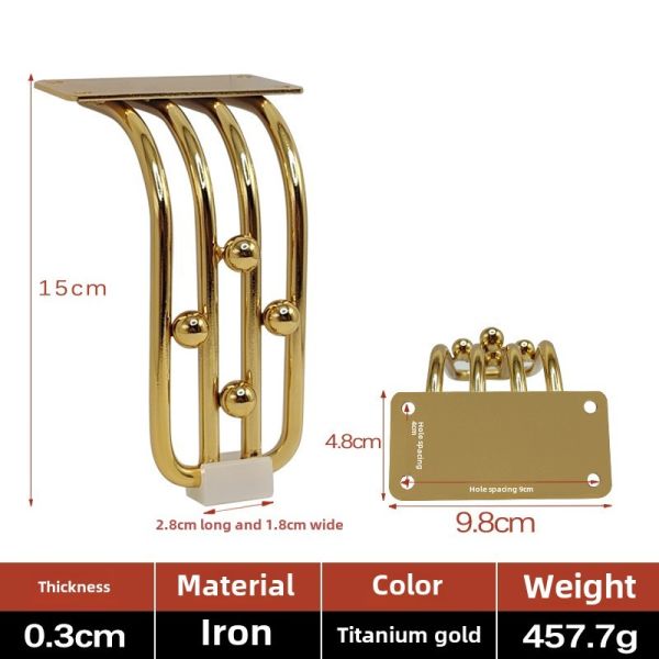 Hot Selling Gold Metal Sofa Legs Iron Furniture Chair Legs with Decorative Features for Kitchen Use Accessories for Table