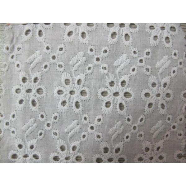 100% Cotton Eyelet Lace Fabric Trim / Curtain Decorative Lace Trim OEM CY-CX0032