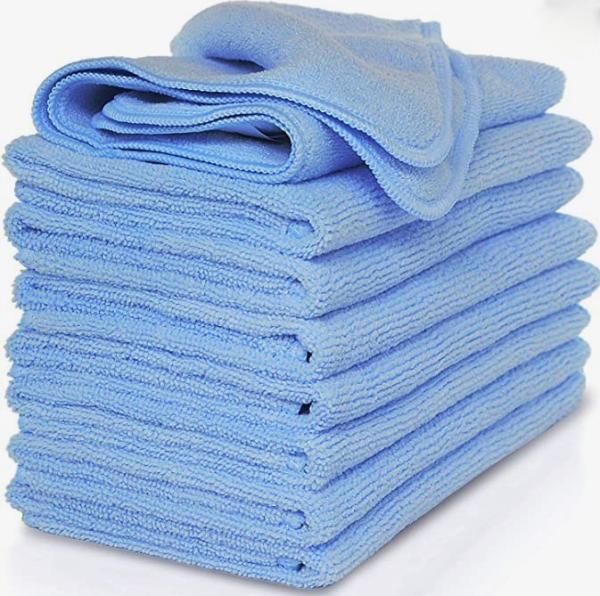 Super Soft Absorbent 14.2''X14.2'' Blue Microfiber Towels