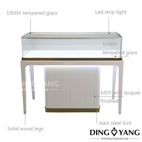 Óculos brancos super limpos Vitrine de jóias