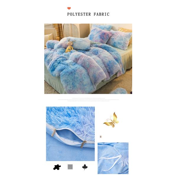 Синий галстук краситель Градиент Шелковый Теплый Минк Бархатный Постельное Покрывало на зиму 500TC Подарки