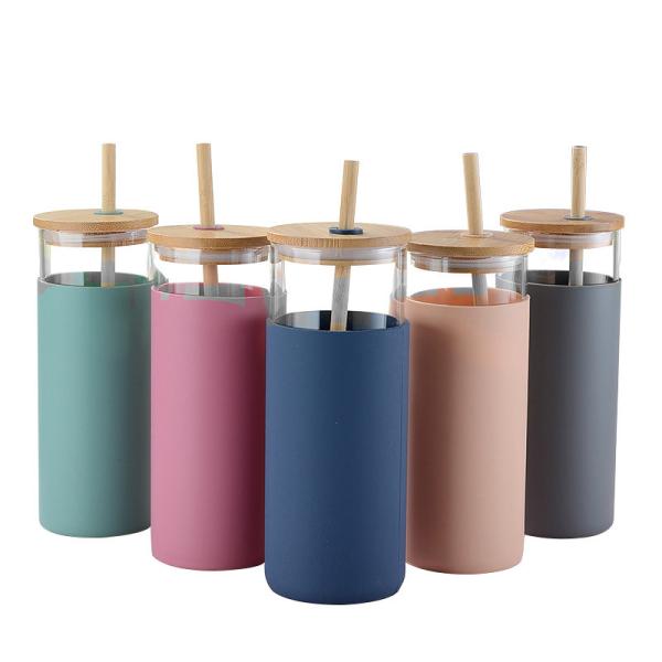 Bouteille d'eau en verre scellée de 16 oz, résistante au BPA, sans BPA, certifiée écologique, avec marque laser.