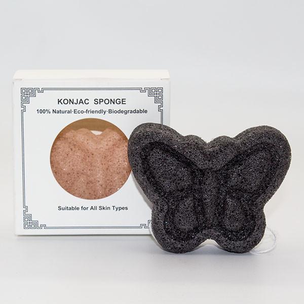 Facial Cleaning Organic Natural Konjac Baby Bath Sponge Butterfly Oval Shaped