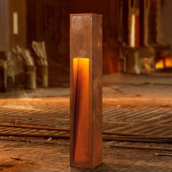 Light Rustic Red Corten Lighting Bollards IP65 IP66 Wear Resistance