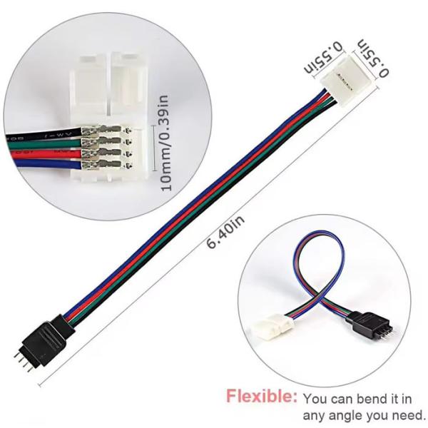4 Pin Connector Led Strip Light Connector For 5v 12v Or 24v Applications