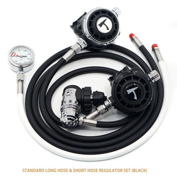 Short Hose Sidemount Scuba Diving Regulator Set Customizable For Underwater Diving