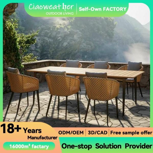 Outdoor Furniture Sofa Chair for Modern Courtyard Garden Made of Rattan Wicker Weaving Water-Resistant Cushion Included