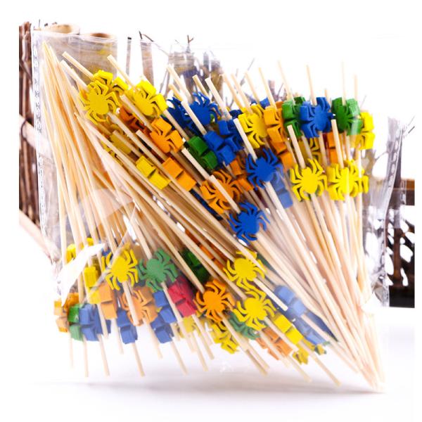 Varas de bambu descartáveis do OEM para o fruto/sushi/sanduíche