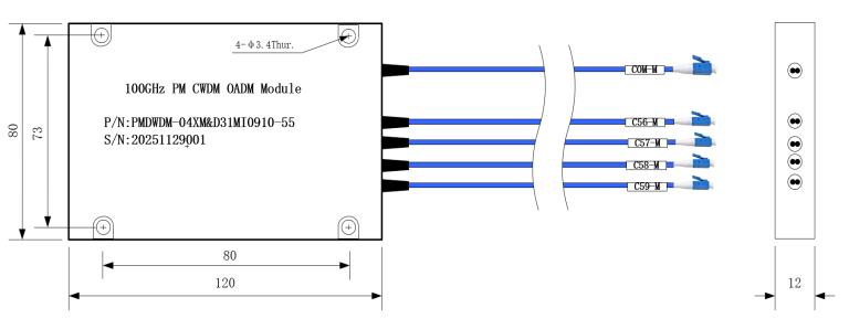 Polarization Maintaining Coarse Wavelength Division Multiplexer PM CWDM 2 - 16 Channels