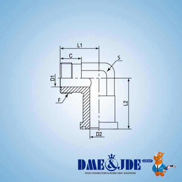 DAOF59334 90° Forged Elbow ORFS Male Hydraulic Flange Durability