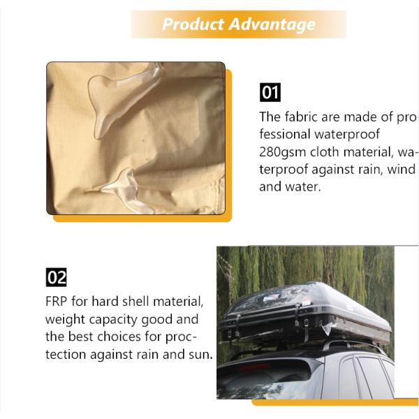 Second Hand Hard Shell Roof Top Tent with Cotton Fabric and Waterproof Index 3000 mm