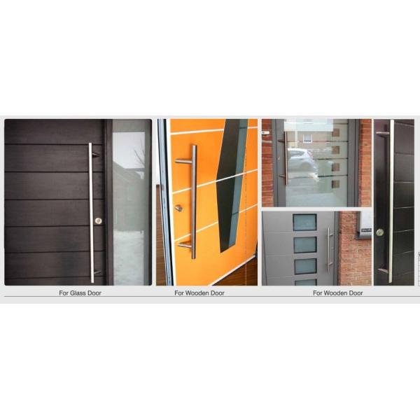 wooden door handles brass / SUS entry door handles set Dia. 32mm tub L600-L1800 W-DH604 glass door handle