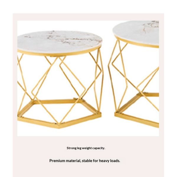 Minimalist Modern Light Luxury Small-sized Household Round Coffee Table Living Room Balcony Sofa Side Table Corner Table