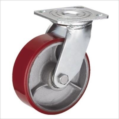 heavy duty cast iron PU caster wheels 4 inch