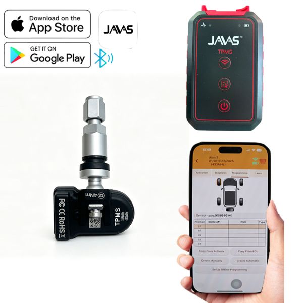 Silver Metal Valve Tire Pressure Monitoring Universal Tpms Programmable Sensor
