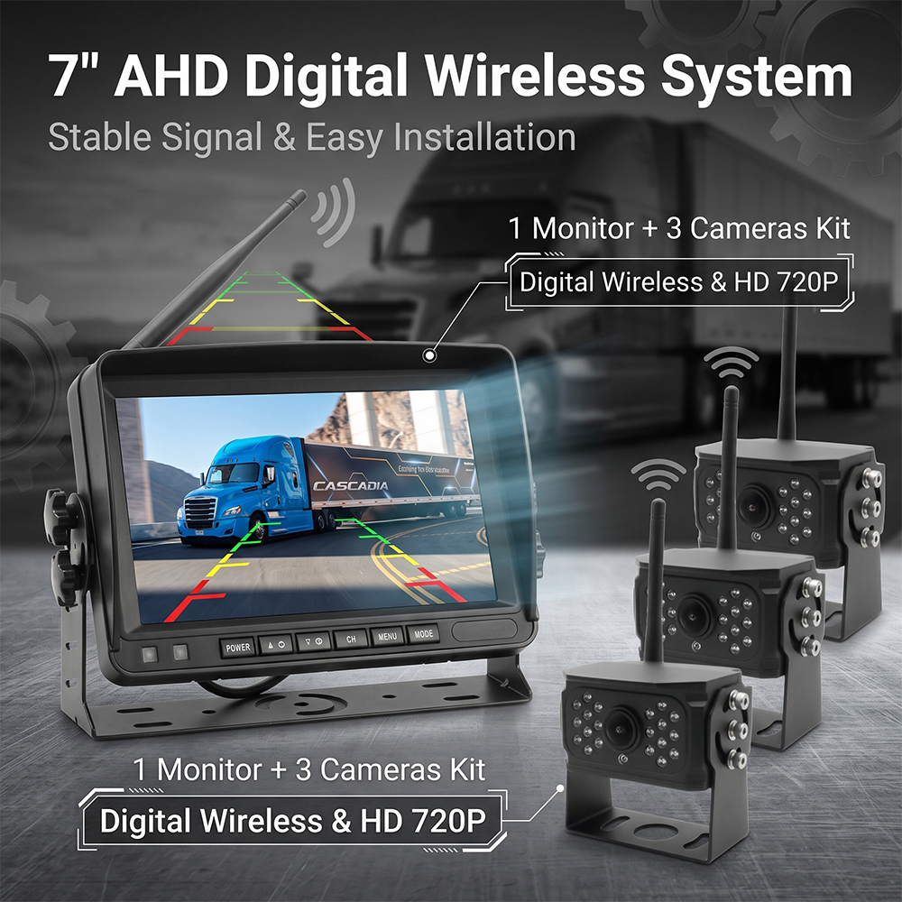 Digital Wireless Backup Camera System 9 Touchscreen Monitor Zero Delay Extra Long Range Signal Kit for Travel Trailer Motorhome