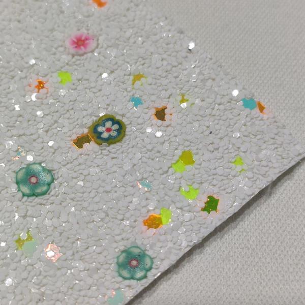 50m/Roll Polymer Clay Chunky Glitter Faux Leather Fabric