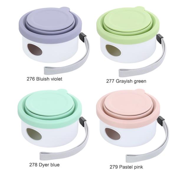 Outdoor Travel Dog Feeder 3 in 1 Collapsible Pet Water Bowl with Lid and Foldable Design