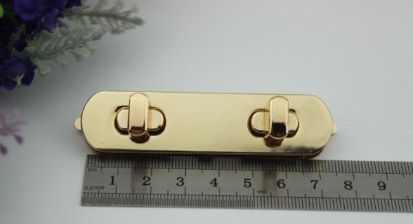 Classic design light gold purse double twist turn metal locks