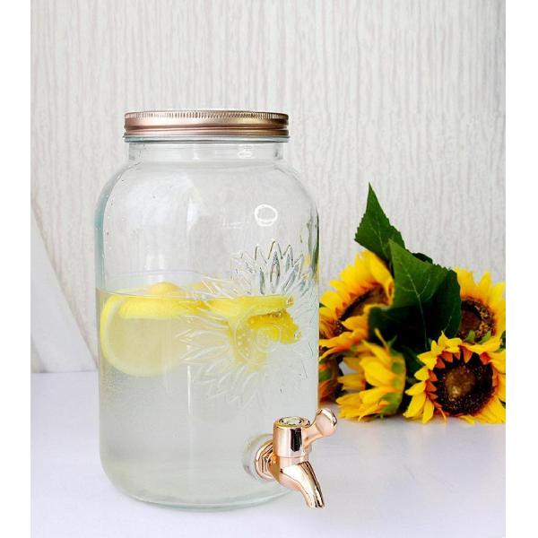 Wholesale Popular Hot Sale 5.5L clear glass beverage juice dispenser with filter