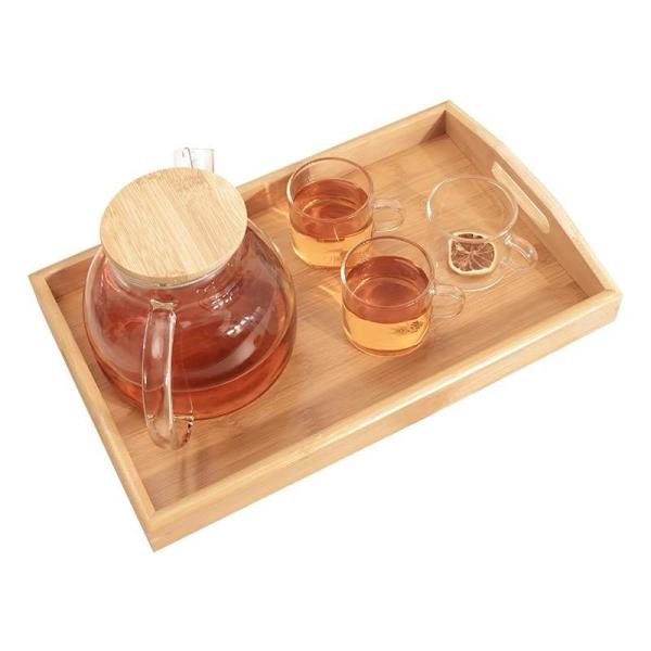 Eco Friendly Rectangular Bamboo Tray With Sustainable Modern Design And Natural Color Palette