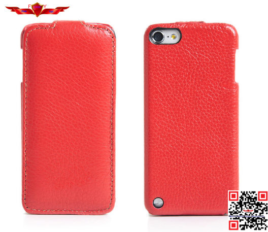 100% Perfect Fit Genuine Leather Flip Cover Case For Ipod Touch 5 High Quality Durable