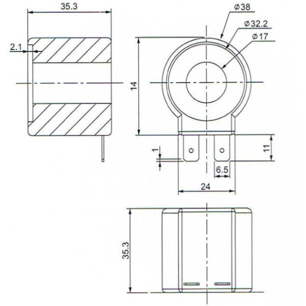 Pneumatic Electric Solenoid Coil For Pulse Jet Valve with DC 17W Normal Power