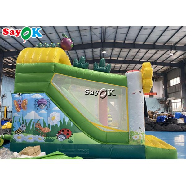 Insect Print Themed Inflatable Bounce Trampoline House With Slide