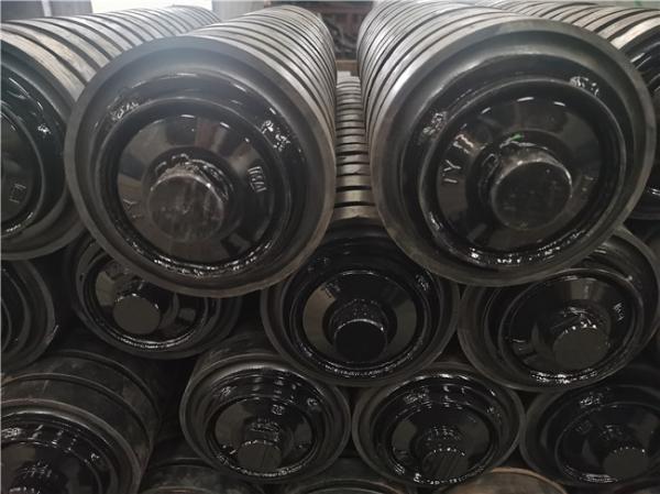 Rubber Lined 0.4kW Conveyor Impact Roller DIN S235JR Impact Idlers