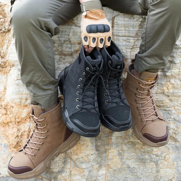 Chaussures de travail de sécurité légères brunes respirantes, larges et en acier, souples