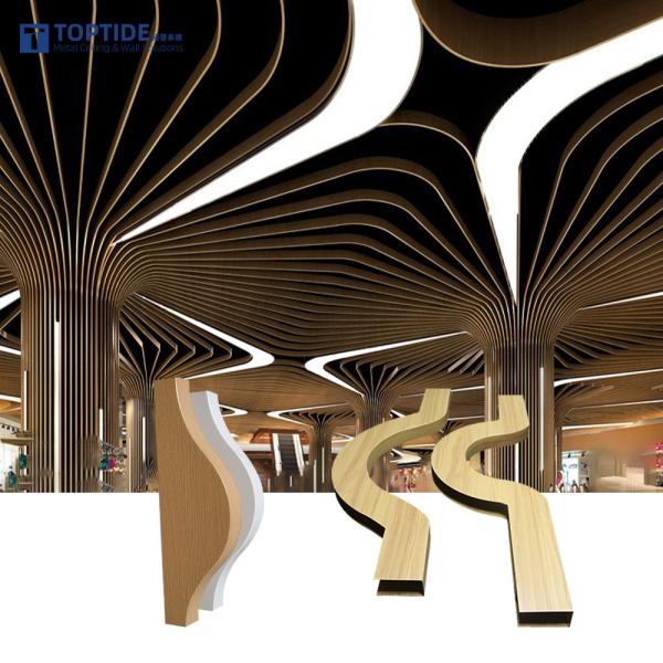 Metal Decoration Materials Artistic Wave Linear Aluminum Baffle Ceiling for Office