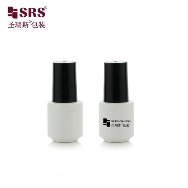 DH-1B 4.5ML Round Bottom Glass Nail Polish Bottle With Brush Painted White Color Logo Printing