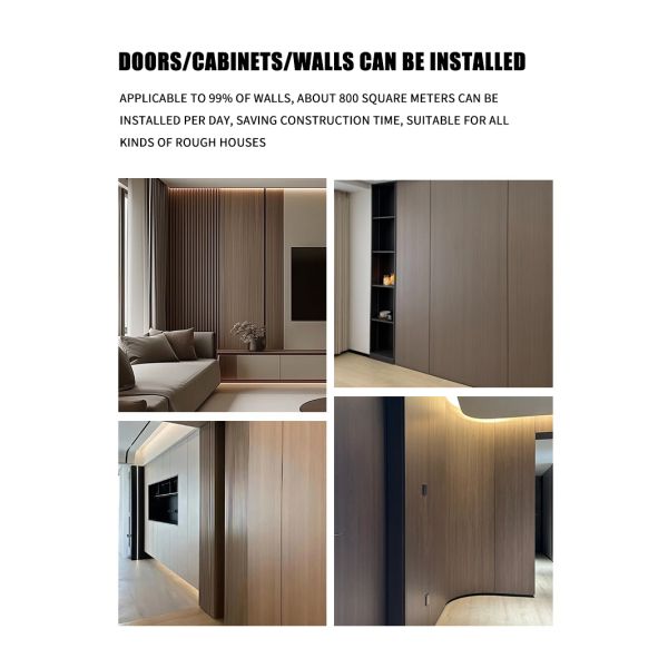Modern Interior Decoration Integrated Wall Panel WPC Carbon Crystal and Metal Wood Veneer Board for Household Commercial Use