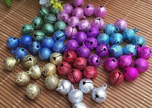 wrinkle colorful Brass bell, metal jingle bell for Christmas decoration supplier from China factory