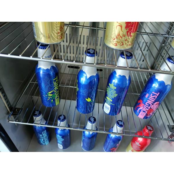 230L Upright Display Bar Fridge With Glass Door Stainless Steel R600a R134a