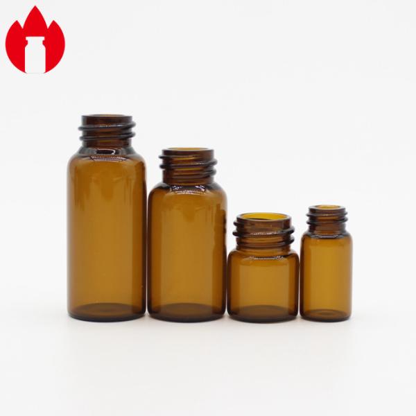 Screw Top Threaded Neck Glass Bottle Vial with Plastic Screw Caps