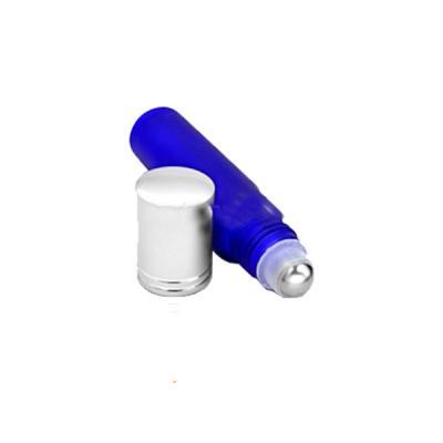 ‌Flacons à bille en verre bleu cobalt de 10 ml pour aromathérapie avec surface dépolie‌