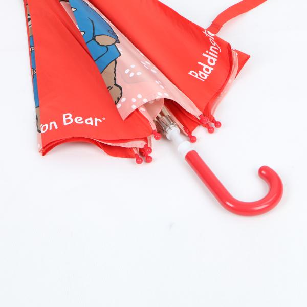 Cute Cartoon Kids Rain Umbrella With Bear Printing Zinc Plating Safe Frame