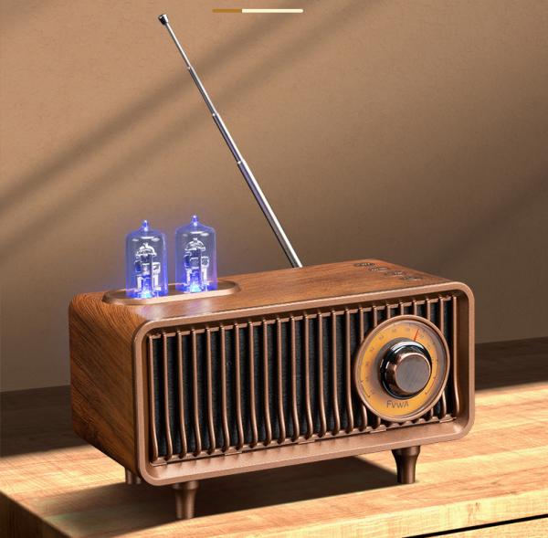 Black/Champagne Portable Clock Radio with Powerful Rechargeable Battery Pack and TYPE-C Charging Wire