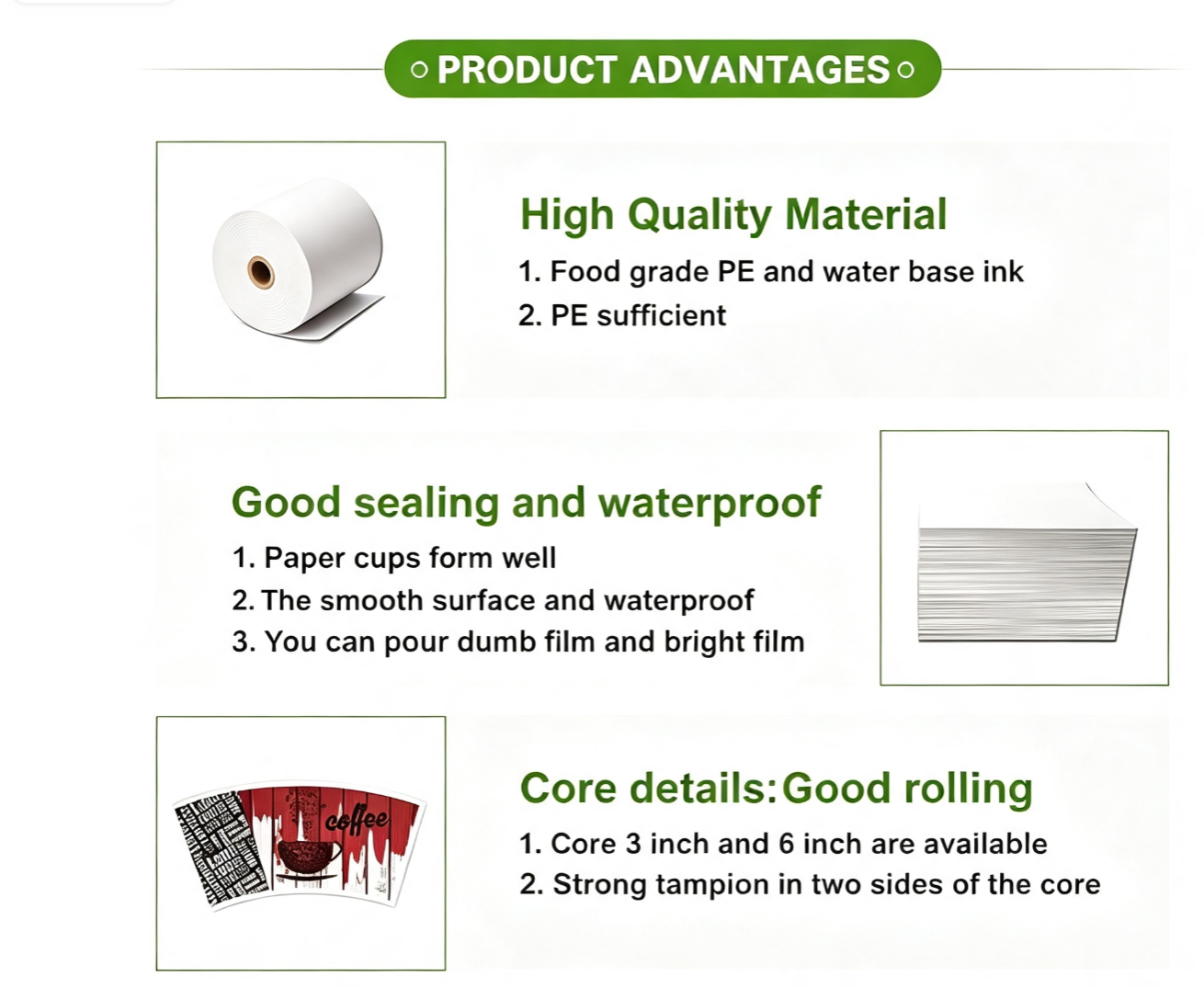 PE Coated Paper Roll for Paper Cup Bottom Base Paper