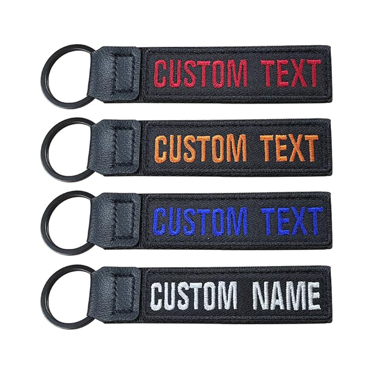 Custom 3D Embroidered Rectangular Anime Keychain Blank Custom logo Embroidery Fabric Woven Keychain