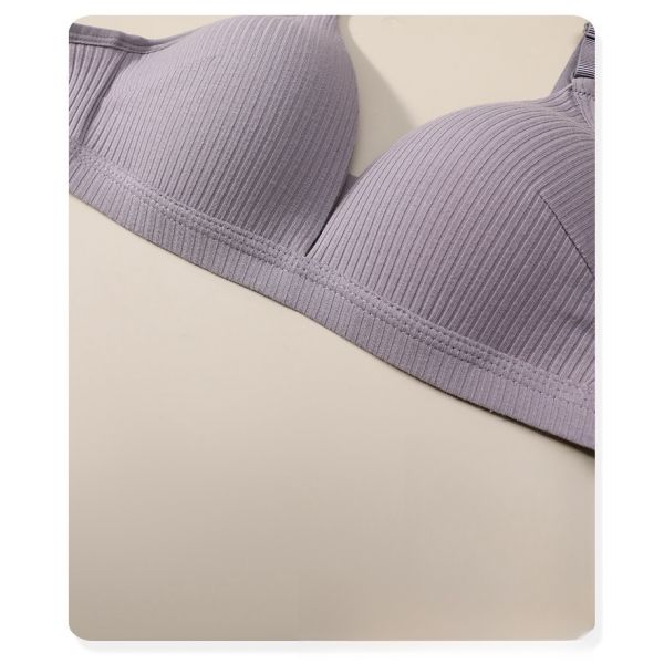 Wholesale 2024 Women Pure Cotton Thong Panties With Bra Set Hot Selling Women Bra With Panty Set Cotton