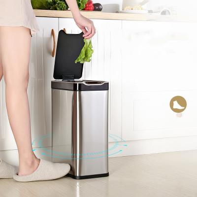 Wholesale Home Kitchen Automatic Intelligent Smart Trash Can Sensor Stainless Steel Trash Can