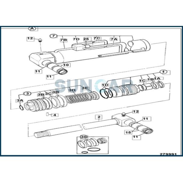 JCB 991/00145 991-00145 99100145 991 00145 JCB Boom Lift Bucket Seal Kit