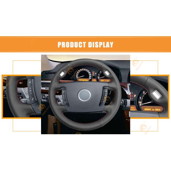 Custom Steering Wheel Wrap for BMW 730Li 745Li 760Li 2004 730Li 740Li 750Li 760Li 2005 755ih 2007 730Li 2008 Red Thread