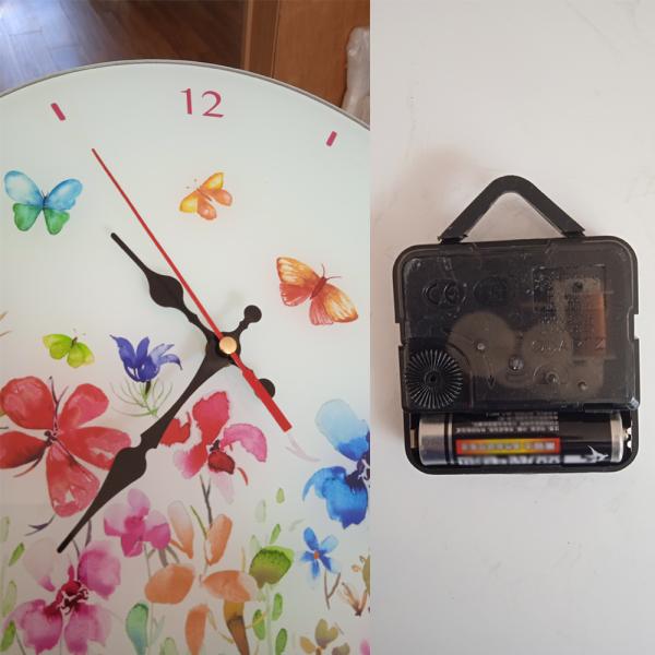 Home Wall Decoration Glass Wall Clock with Scenic Landscape Design and Oil Painting